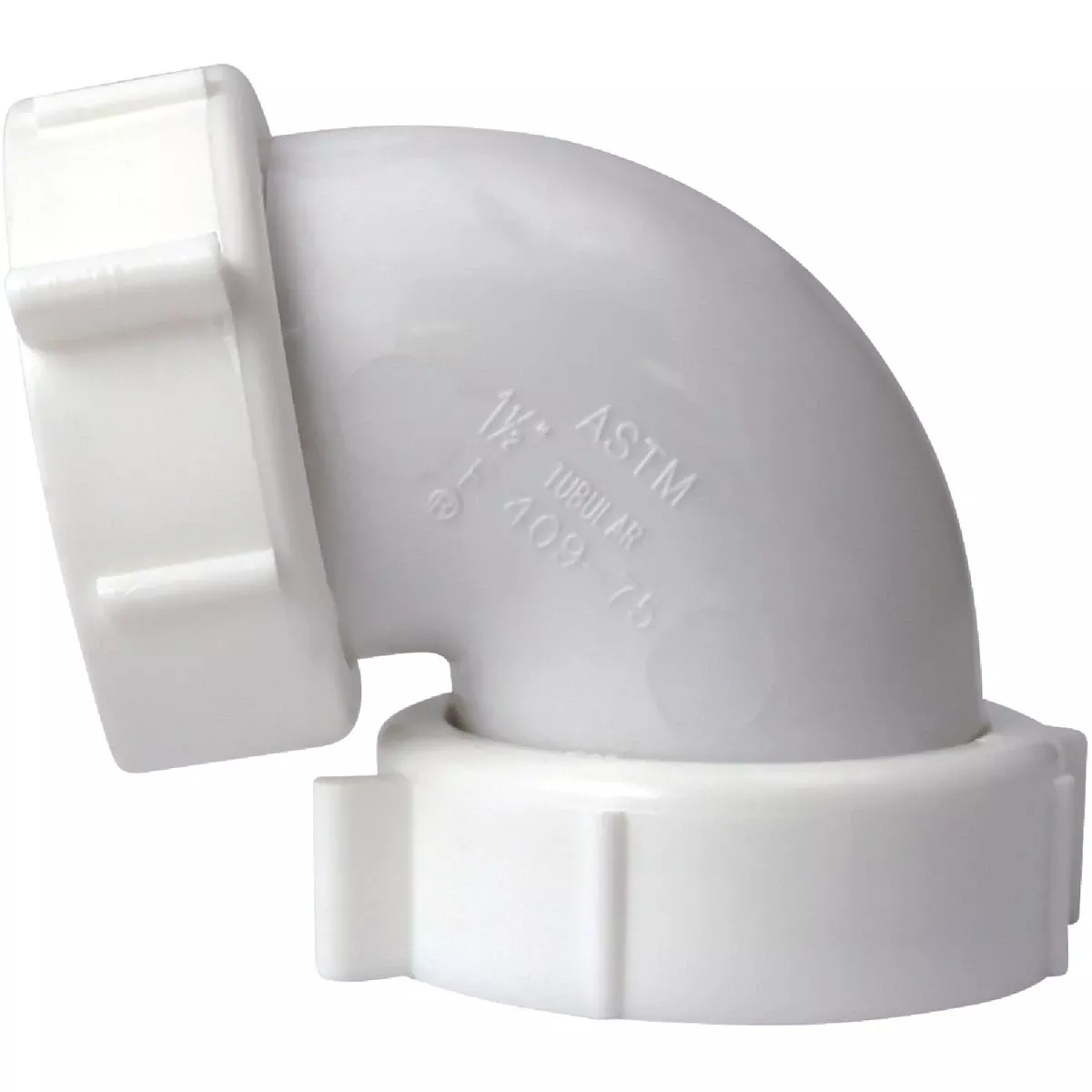 1-1/2 In. White Polypropylene 90 Degree Outlet Elbow For Plumbing