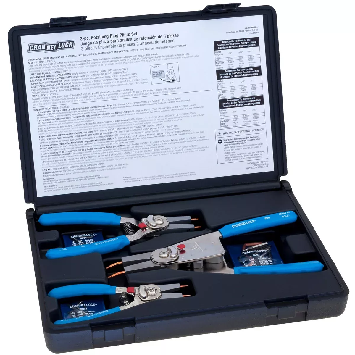3Pc Retaining Ring Set