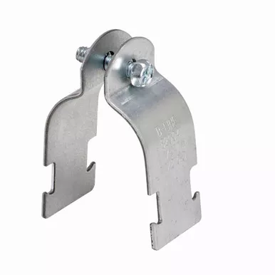 B-Line Eaton series strut pipe clamps and accessories, .063" height, 2.396" length, 1.25" width, 400 lbs, Aluminum, Pre-assembled combination recess h