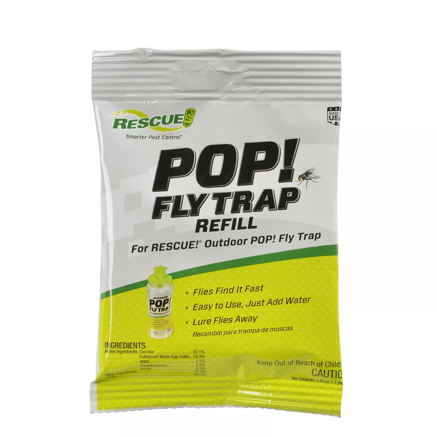 ! Pop 1 Count Fly Trap Attractant Powder Pour Bottle